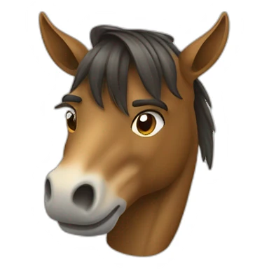 Tete de cheval avec un baton au bout sticker