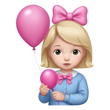 baby bow with pink baloon sticker