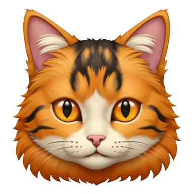 A cat with half its face orange colour and the other half black colour sticker