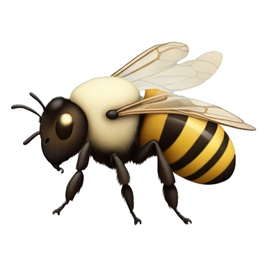 Brown and cream bumble bee sticker