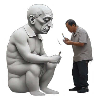 Pablo Picasso pintando en unanplaza sticker