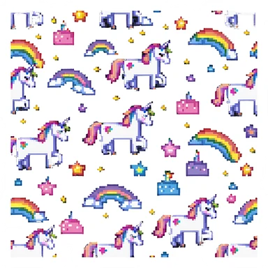Unicorn with sparkly glitter stars and rainbow colors sticker