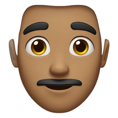 Black hair guy with tick eyebrows, looking Israeli sticker