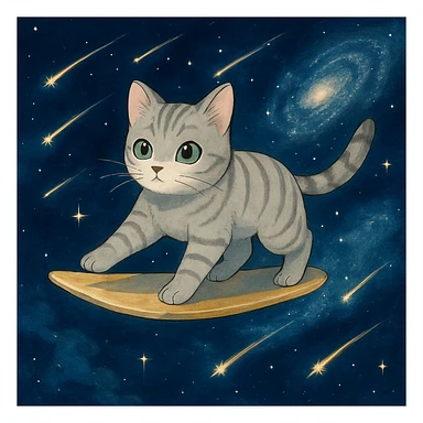 Add shooting stars to the background while keeping the anime style of the image. sticker