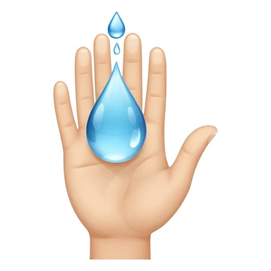 water on the hand sticker