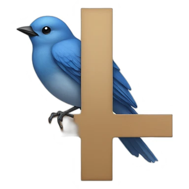 blue bird sitting on letter x (proportional)calm-(realistic) sticker