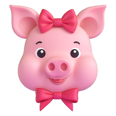 pig face with a bow sticker