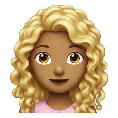 Girl with long slight curly hair sticker