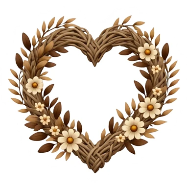 nature wreath heart, boho  sticker