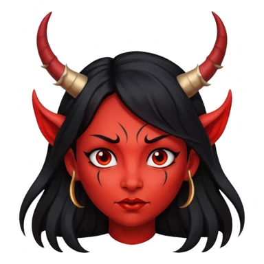 long hair devil girl sticker