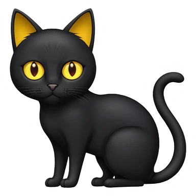 Black cat with yellow eyes sticker