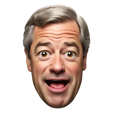 Nigel Farage side profile open mouth sticker
