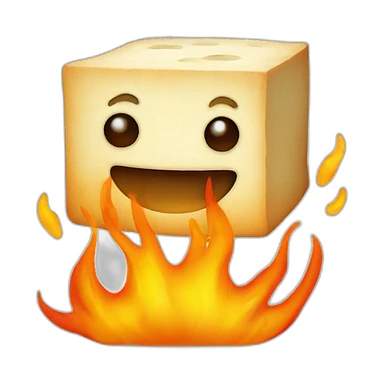 tofu on fire sticker