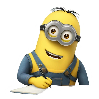 minion taking notes sticker