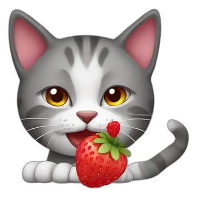 Cat eating berry sticker