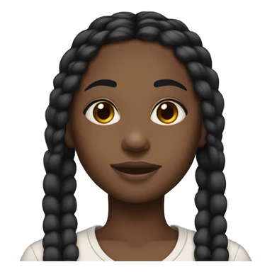 Black girl with long black braids and brown eyes. sticker