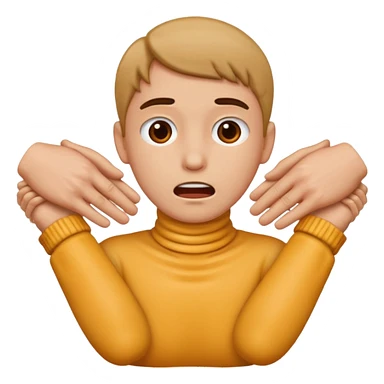 choking face with hands around neck sticker