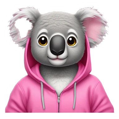 Koala wearing a pink hoodie sticker