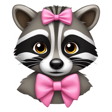 raccoon and pink bow sticker