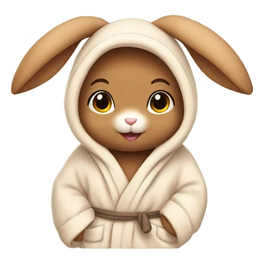cute brown bunny in a robe sticker