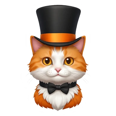 cat with a top hat sticker