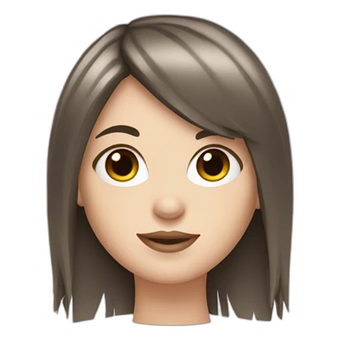 white girl brunette with fringe sticker