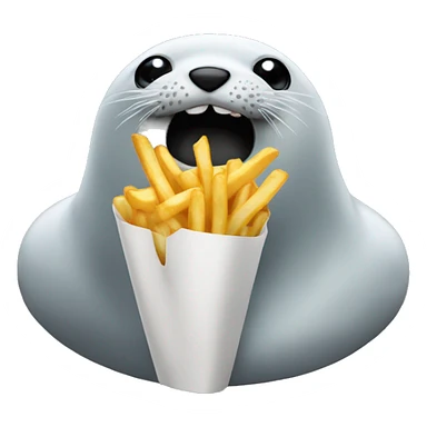 Seal eating fries sticker