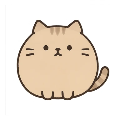 Round cat, neutral expression sticker