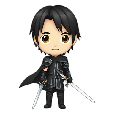 kirito with black sword sticker