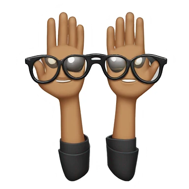 Cara con gafas negras y la mano así 👌 sticker