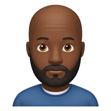 Black bald head beard sticker