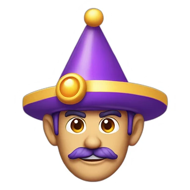 waluigi wearing a birthday party hat sticker