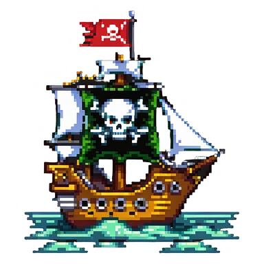 pirate ship with skull flag sticker