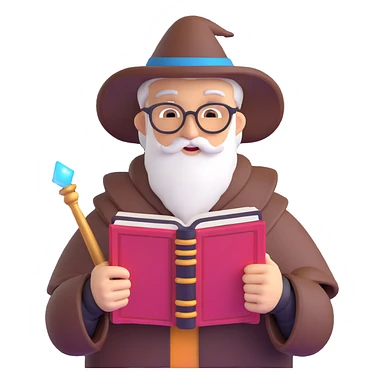 storyteller with magical book sticker