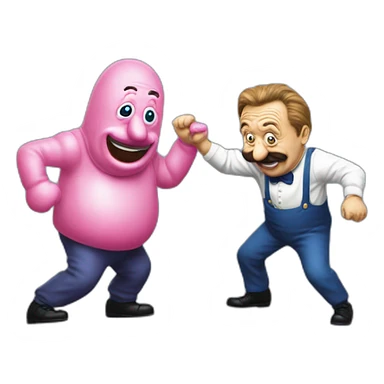 Chuckle Brothers fighting mr blobby sticker