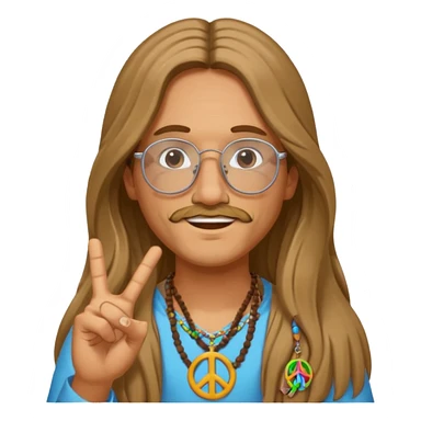Hippie with glasses sticker