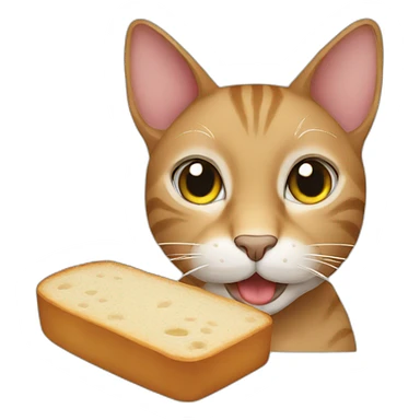 cat eat bread sticker