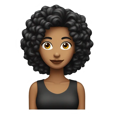 chica morena con pelo largo negro rizado  sticker