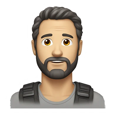 white man, dark hair and beard (40 year old) sticker