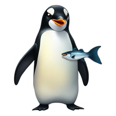 penguin regurgitating a fish sticker