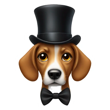 Dog with a top hat sticker