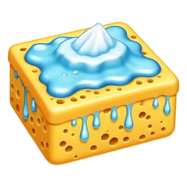 foam sponge object icon, soft sponge with soap foam, glossy wet look, 3D cartoon, mobile game icon style, centered, clean background, no text, no watermark

 sticker