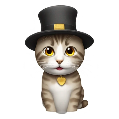 Cat with a hat sticker