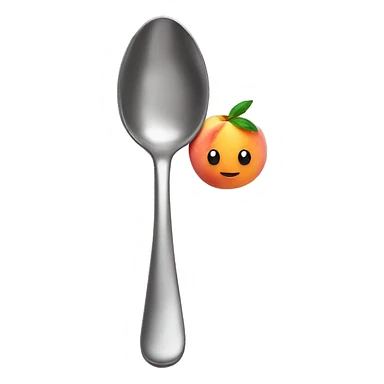Spoon inside a peach sticker