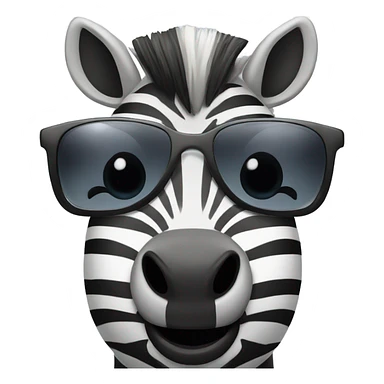 Zebra with sunglasses and grills  sticker