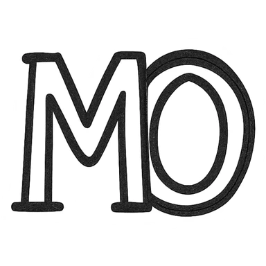 intertwining of two letters M and O sticker
