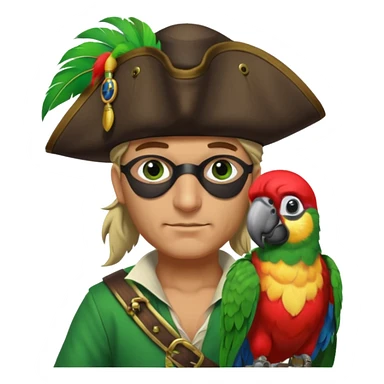 pirate and parrot sticker