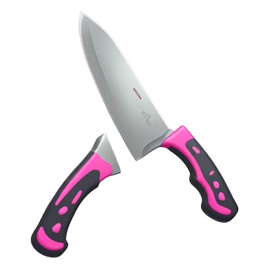 Knife with pink sticker