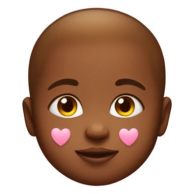 Baby emoji with hearts on face sticker