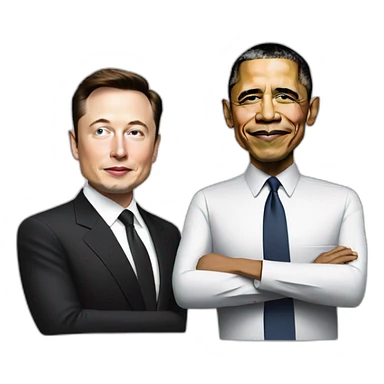 elon musk and obama sticker